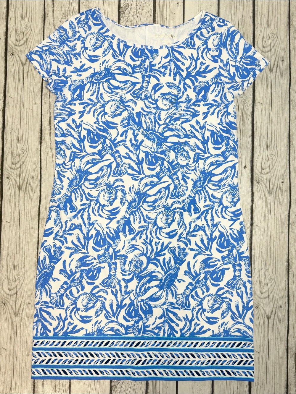Lilly Pulitzer Women's M Marlowe Dress On A Roll Short Sleeve Pima Cotton